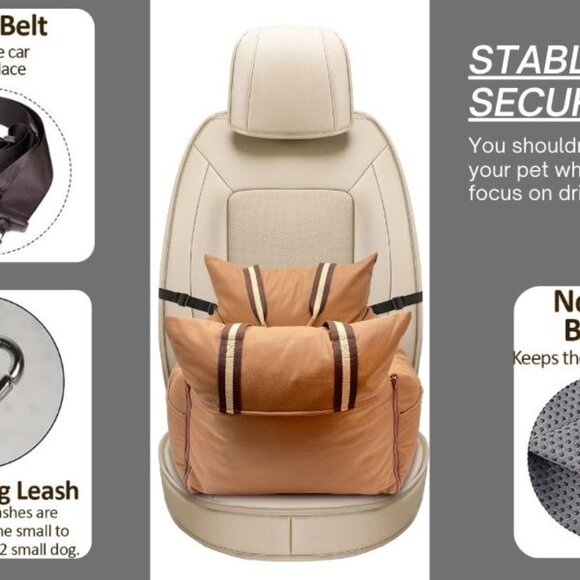 Dog Car Seat, Pet Car Seat for Small & Medium Dogs, Portable Travel Dog … - Picture 4 of 9